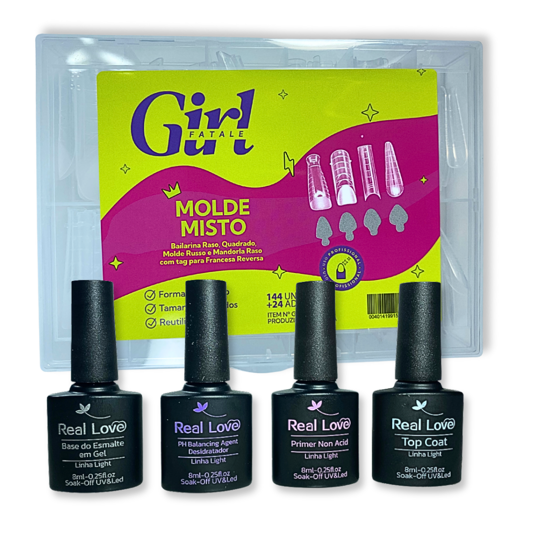 Kit Molde Misto 144un Girl Fatale Com Preparadores Real Love