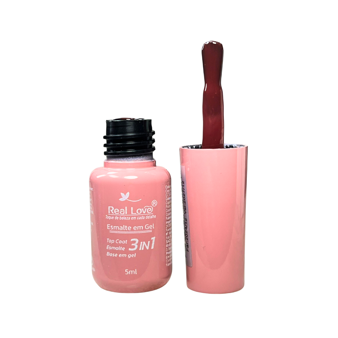 Esmalte em Gel Real Love Base Esmalte Top Coat 3in1 5ml - Imagem 2