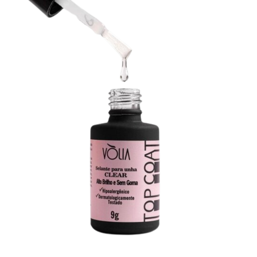 Kit Uv/Led Selante Top Coat Volia Clear e Gold - 2 unidades - Imagem 5