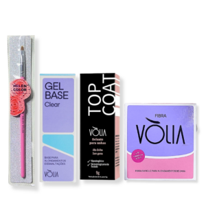 Gel Base Top Coat Fibra Vólia e Pincel Lingua de gato n4