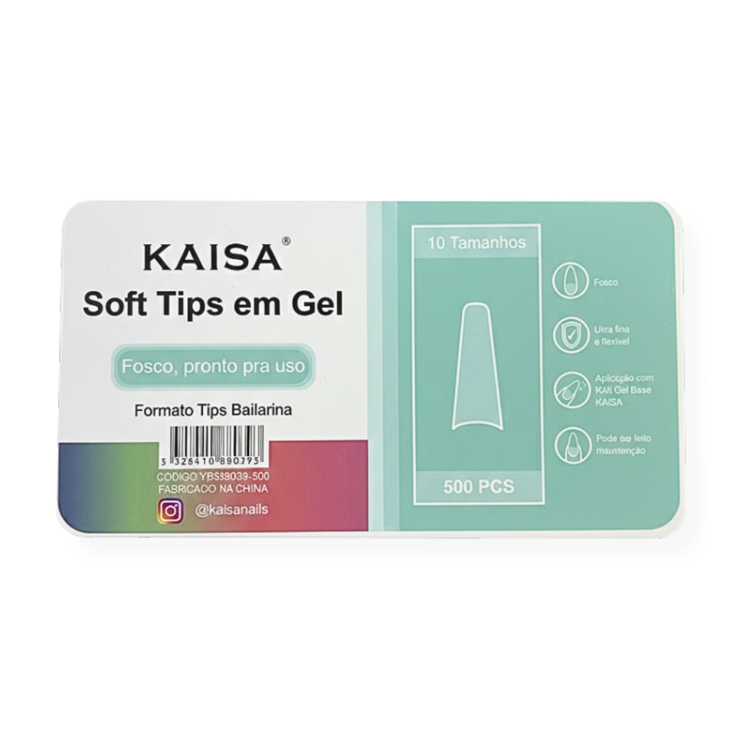 Soft Gel Tips Bailarina 500Pcs 10 Tamanhos Kaisa
