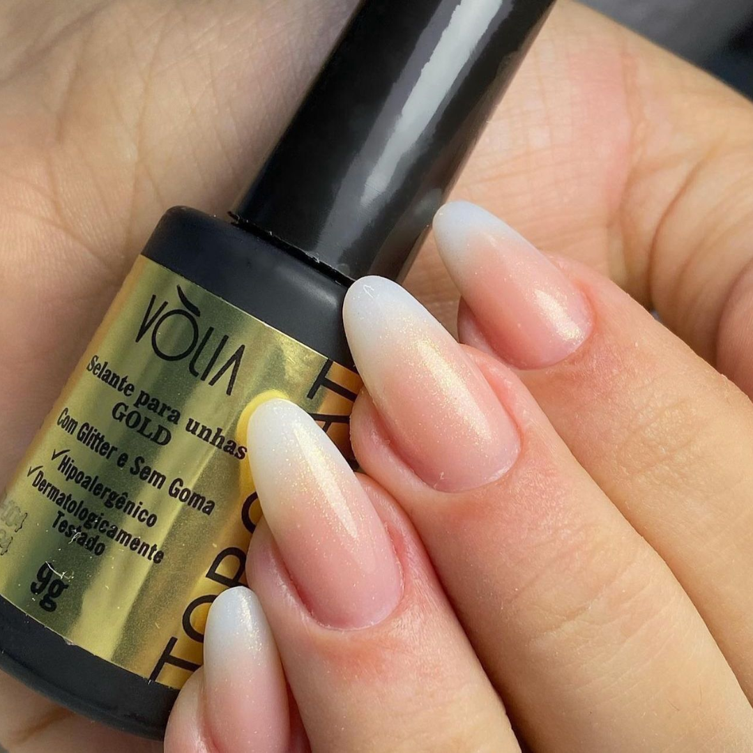 Kit Uv/Led Selante Top Coat Volia Clear e Gold - 2 unidades - Imagem 3