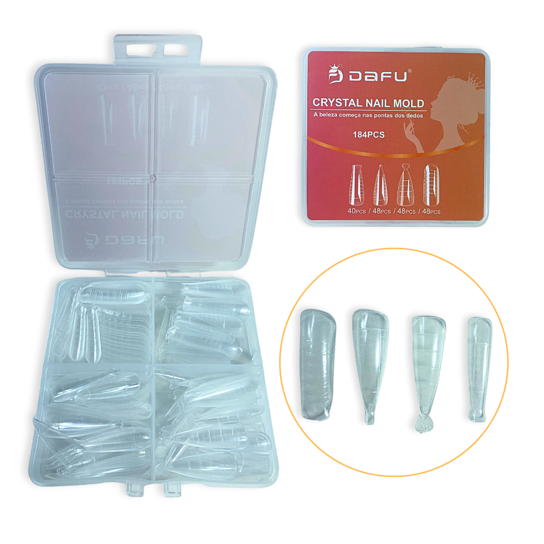 Kit Moldes Dafu Crystal Nail 184pcs E Soft Gel 112pcs - Imagem 2