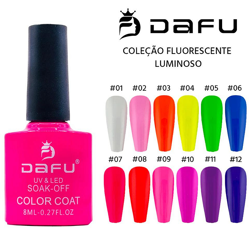 Esmalte Gel ColorCoat DAFU Fluorescente Luminoso Uv/Led 8ml - Imagem 3