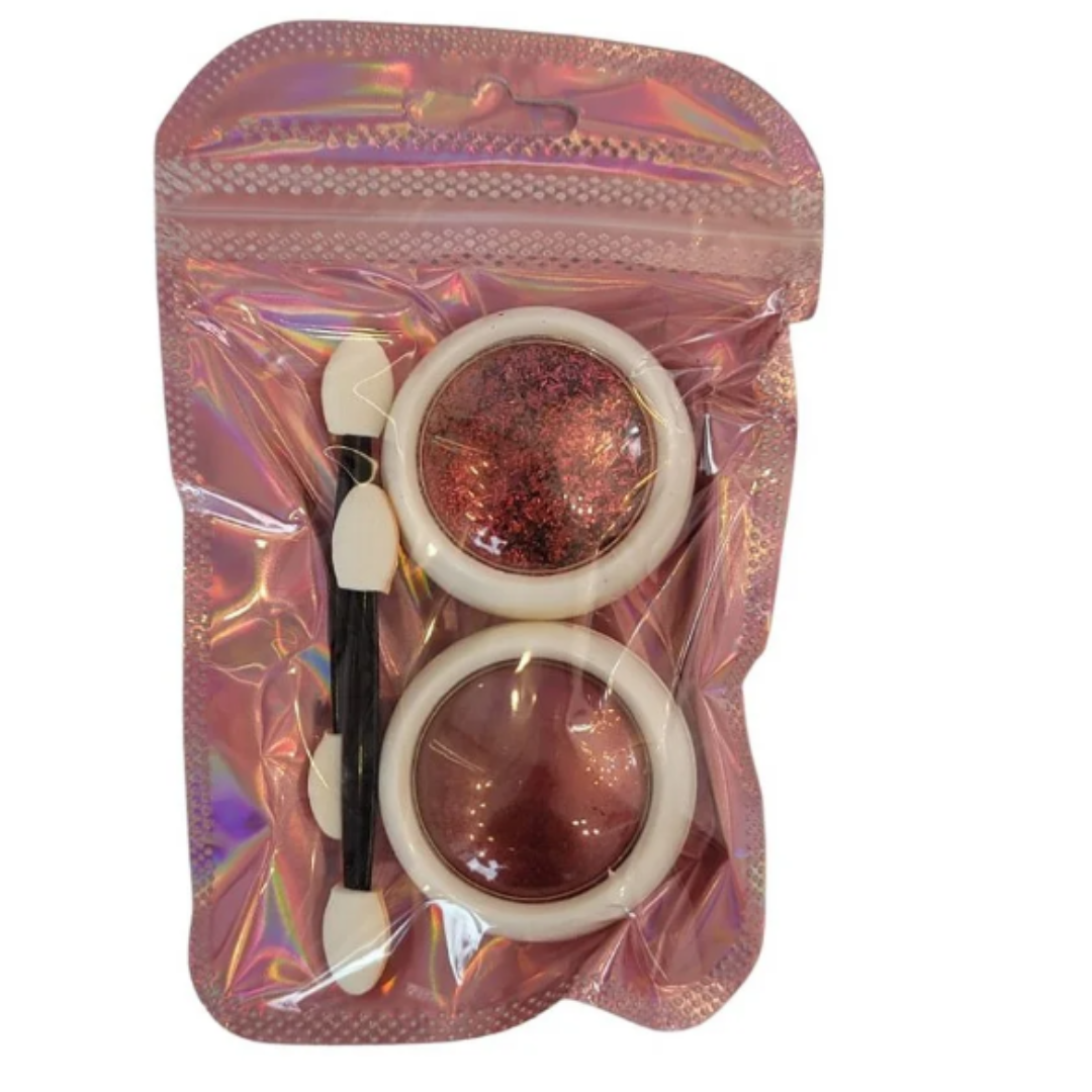 Kit Glitter Efeito Cromado e Folha de Ouro - Vermelho