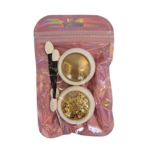 Kit Glitter Efeito Cromado e Folha de Ouro – Dourado
