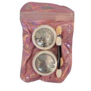Kit Glitter Efeito Cromado e Folha de Ouro – Prata
