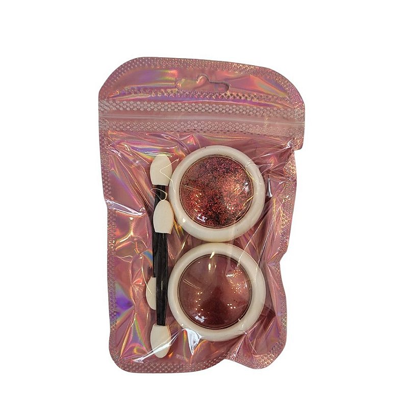 Kit Glitter Efeito Cromado e Folha de Ouro - Vermelho - Imagem 2