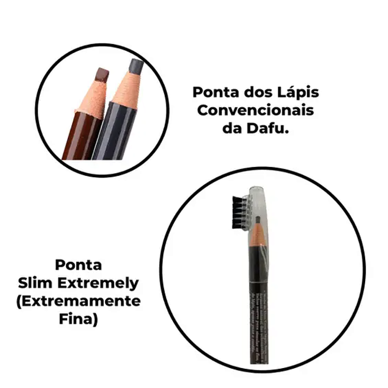 Lapis Para Sobrancelhas no9 DAFU C/escovinha Super Fino 2mm - Imagem 6