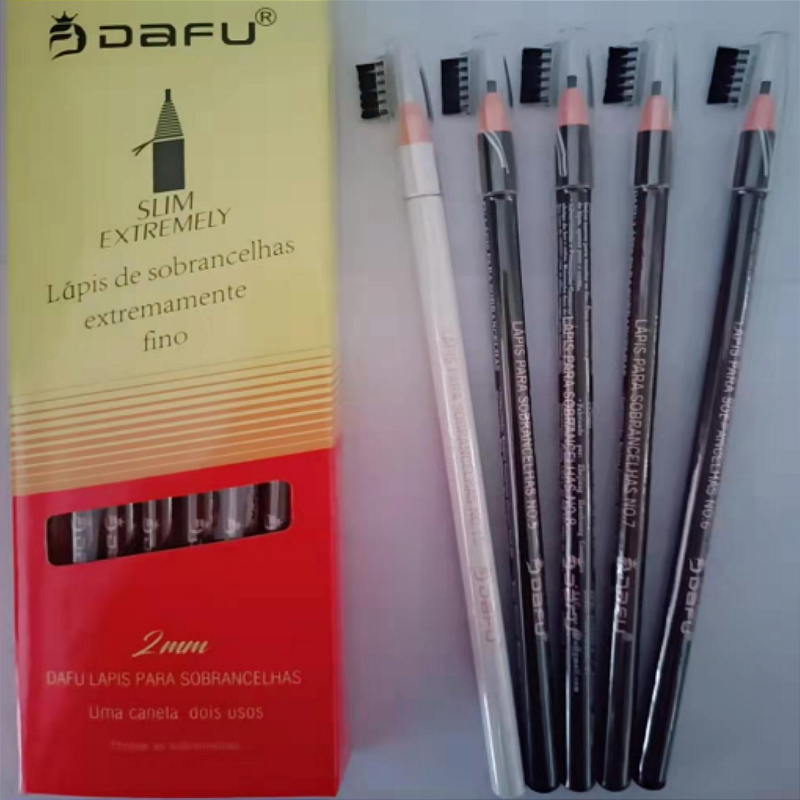 Lapis Para Sobrancelhas no9 DAFU C/escovinha Super Fino 2mm - Imagem 7