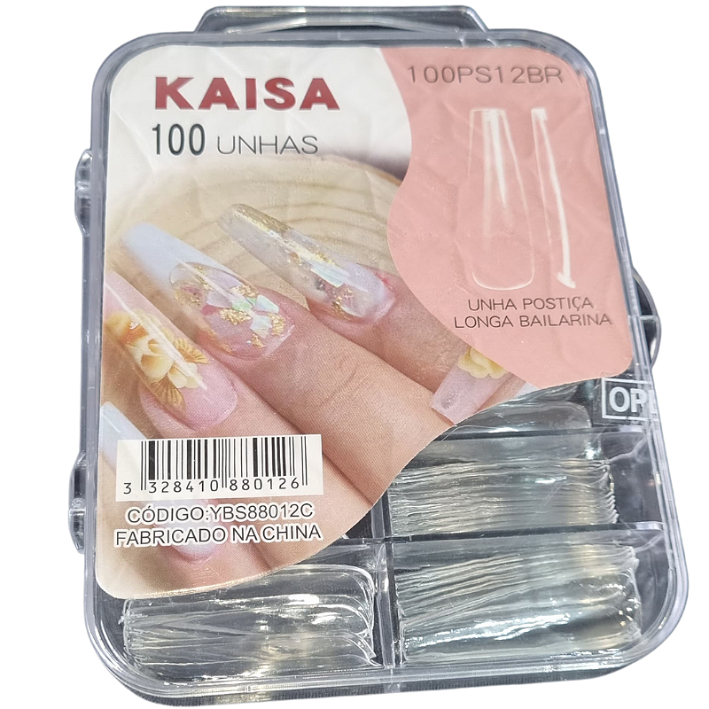 Unhas Postiças Realistas Bailarina Longa Kaisa 100 Unidades - Imagem 4